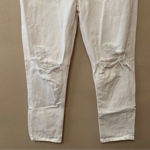 Agolde Riley High Rise Straight Crop Distressed Jeans in Slant White Size 26 - Picture 5 of 12
